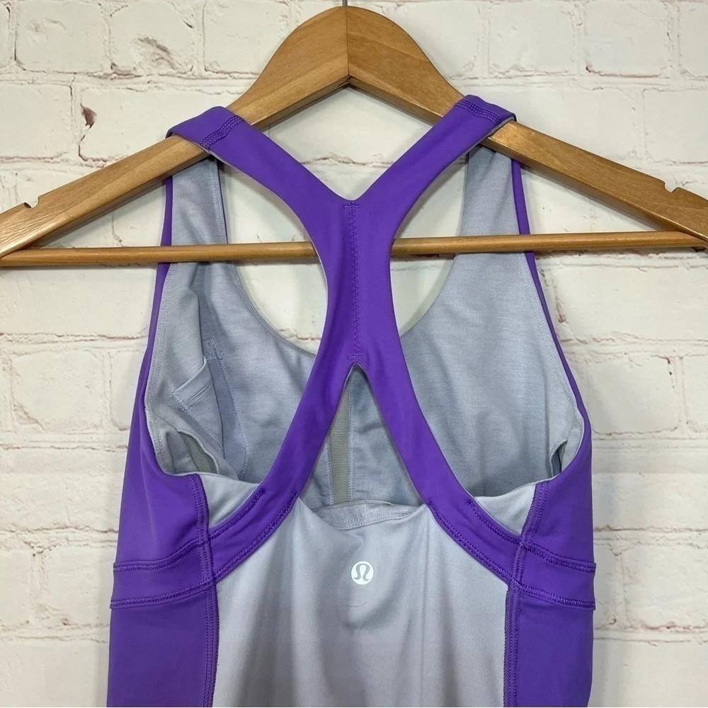 Lululemon Tank Top Womens Small Gray Purple Racerback Workout Gym Running - Picture 5 of 7